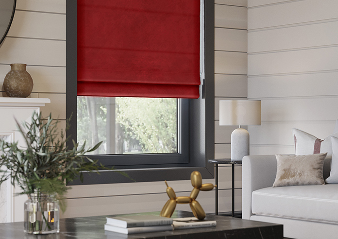 Odessa Velvet, Scarlet - Twist&Fit Roman Blind - Image 5